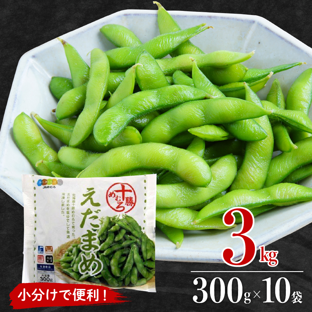 北海道十勝芽室町 えだまめ 300g×10袋 me003-003r