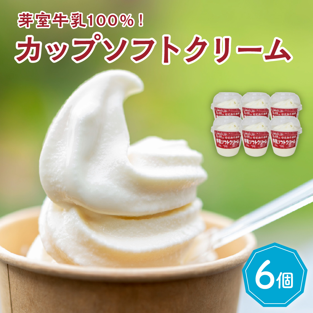 北海道十勝芽室町　あいす屋さんの牛乳ソフトクリーム　6個入り me008-006r