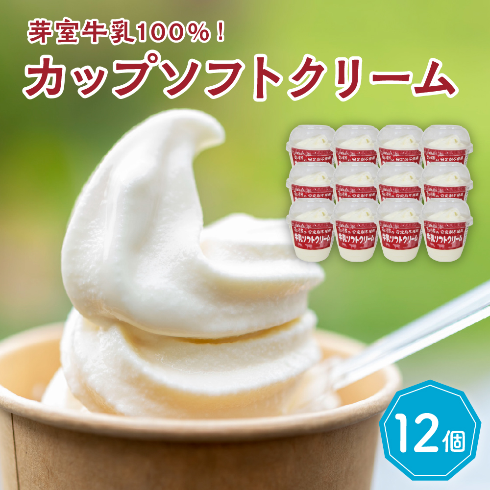 北海道十勝芽室町　あいす屋さんの牛乳ソフトクリーム　12個入り me008-008r