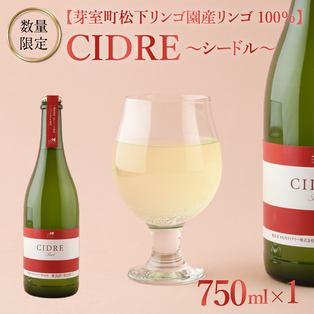 ★数量限定★シードル：CIDRE【芽室町松下リンゴ園産リンゴ100％】750ml×1本(箱入)　me032-046r