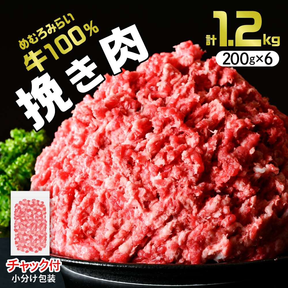 北海道十勝芽室町 めむろみらい牛使用！ひき肉1.2kg me007-002r